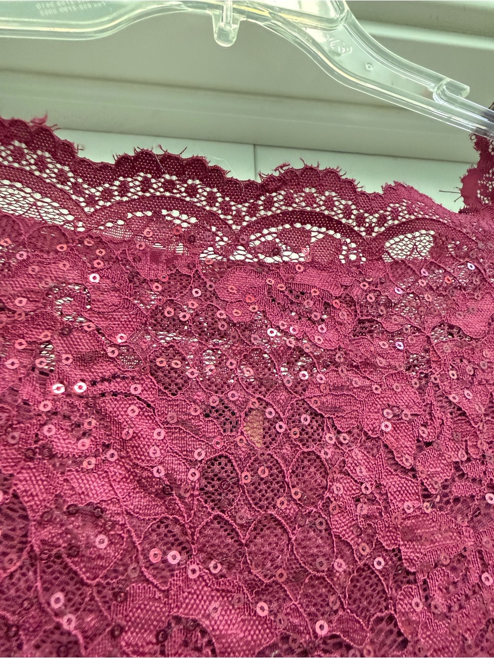 MISSMAY Women's Maroon Floral Lace Sequins Ruffle Evening Maxi Dress S ( 4-6) - Picture 11 of 14